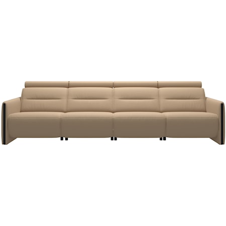 Power 4-Seat Sofa with Wood Arms