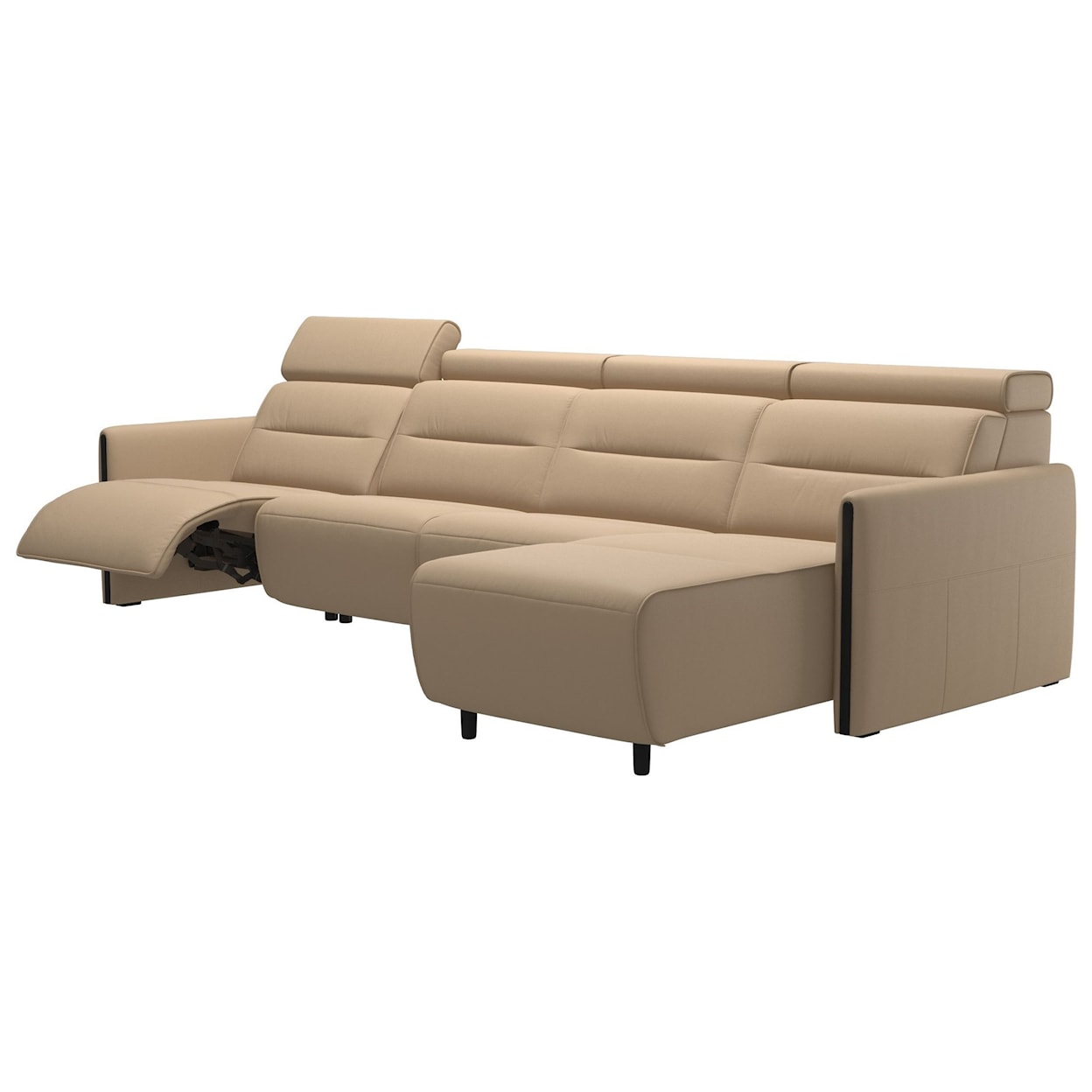 Stressless by Ekornes Emily Power 3-Seat Sectional with Longseat