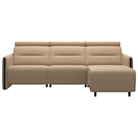 Power 2-Seat Sectional with Longseat and Wood Arms