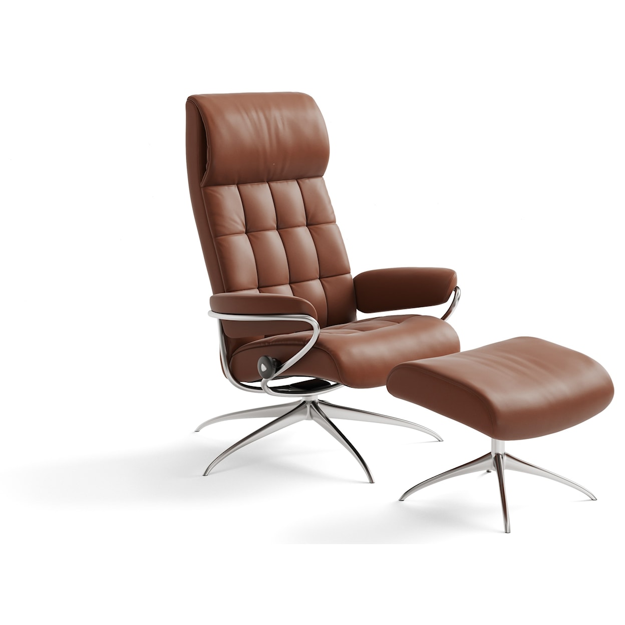 Stressless by Ekornes London High Back Recliner and Ottoman