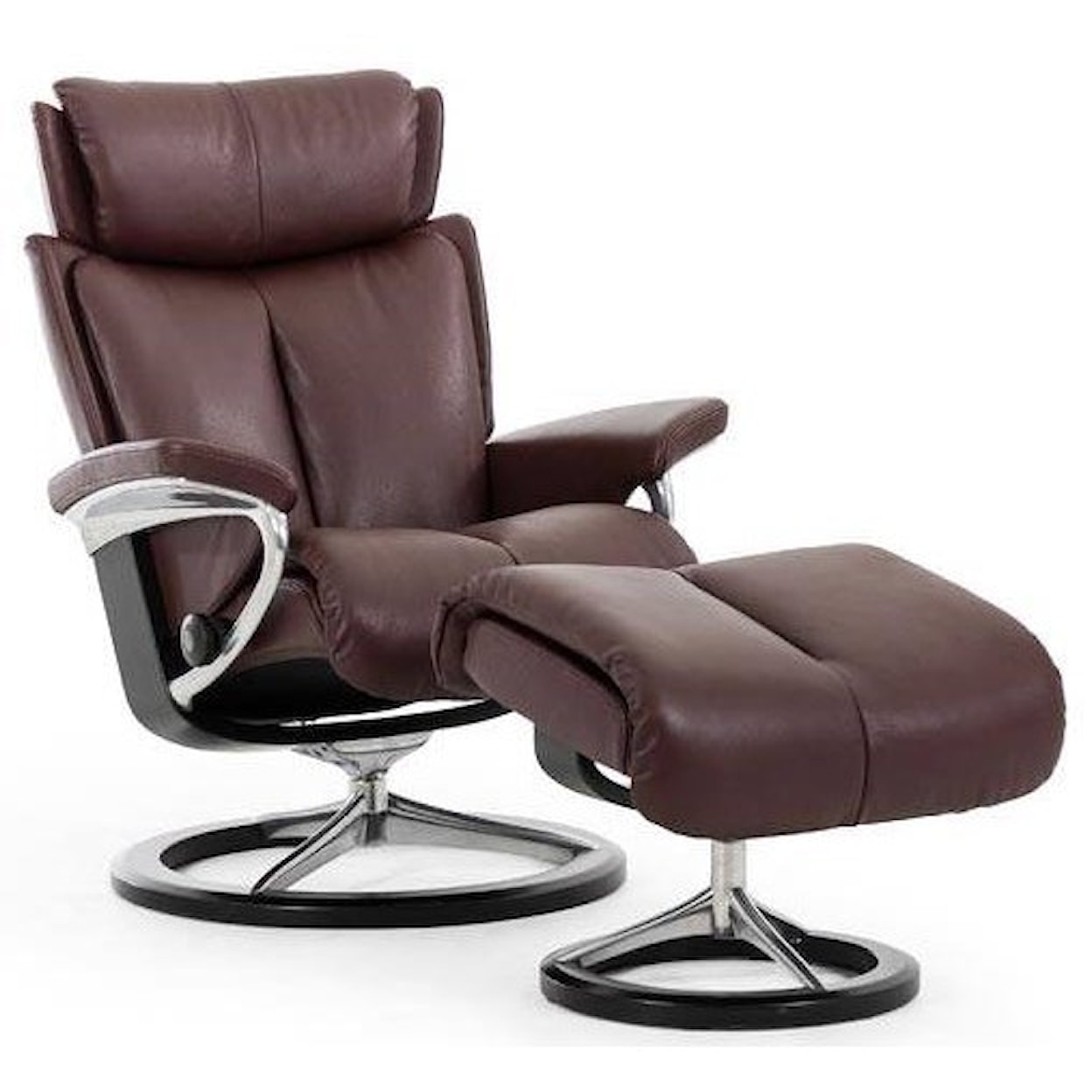 Stressless by Ekornes Magic Medium Reclining Chair and Ottoman