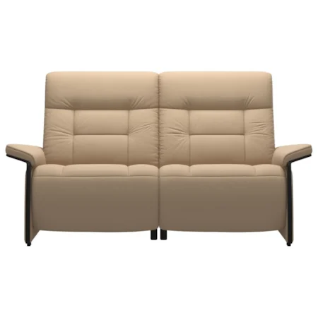 Reclining 2 Seat Loveseat with Wood Arms