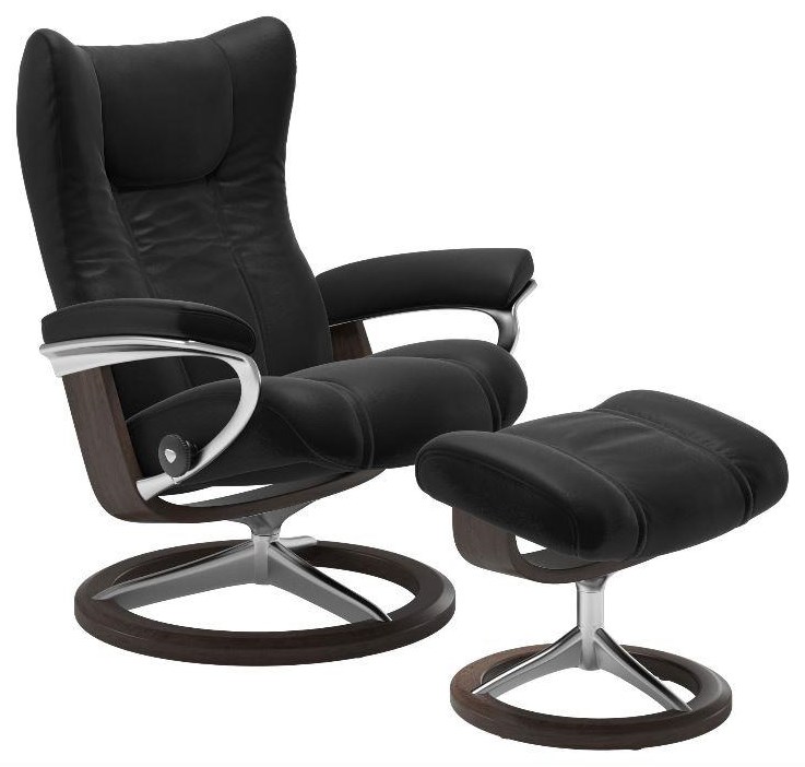 Wing Recliner and Ottoman