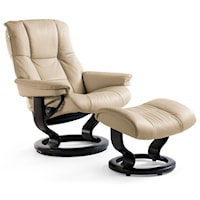 Small Reclining Chair & Ottoman with Classic Base