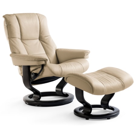 Medium Chair &amp; Ottoman with Classic Base