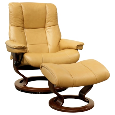 Large Chair & Ottoman with Classic  Base