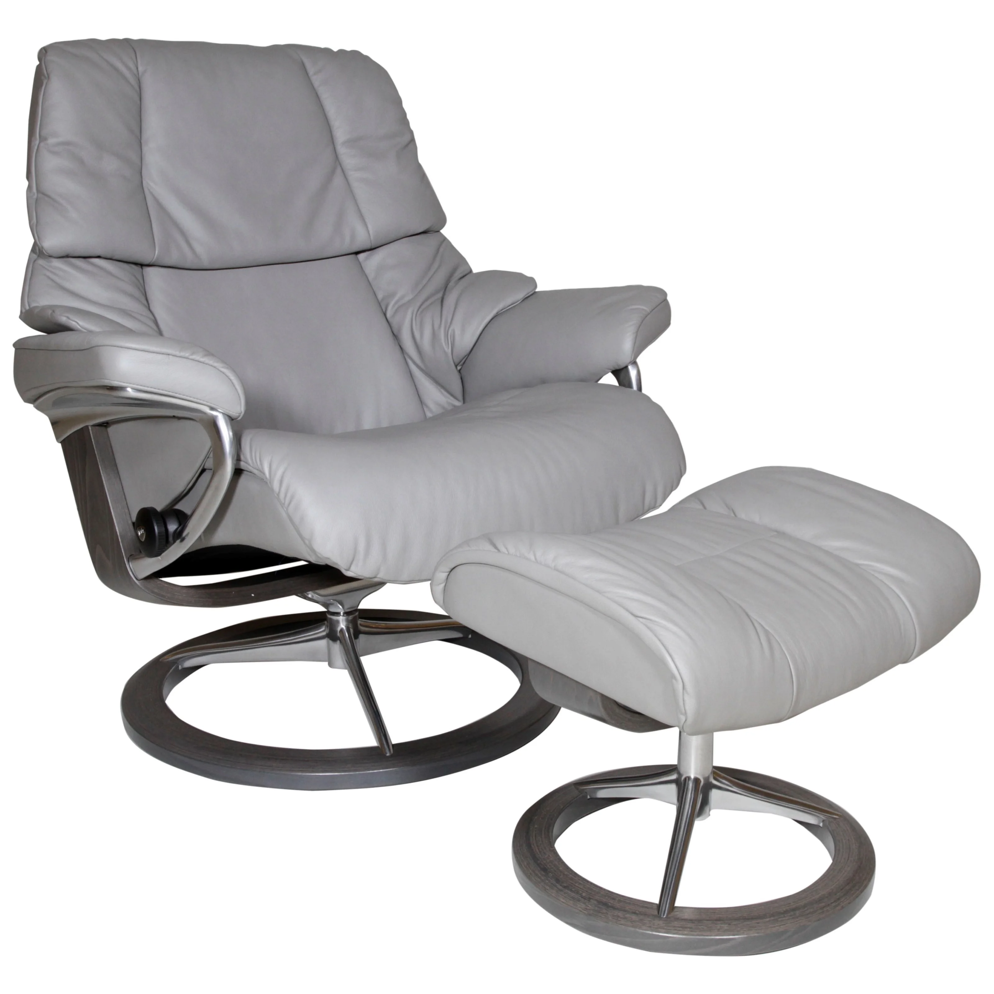 Stressless by Ekornes Reno Large Reclining Chair and Ottoman with Signature  Base | Sprintz Furniture | Recliner - Reclining Chair & Ottoman