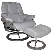 Large Reclining Chair and Ottoman with Signature Base