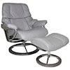 Stressless by Ekornes Reno Large Reclining Chair and Ottoman