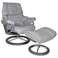 Medium Reclining Chair and Ottoman with Signature Base