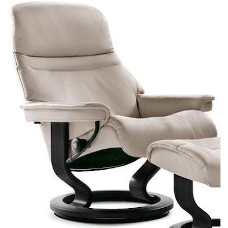 Small Reclining Chair with Classic Base