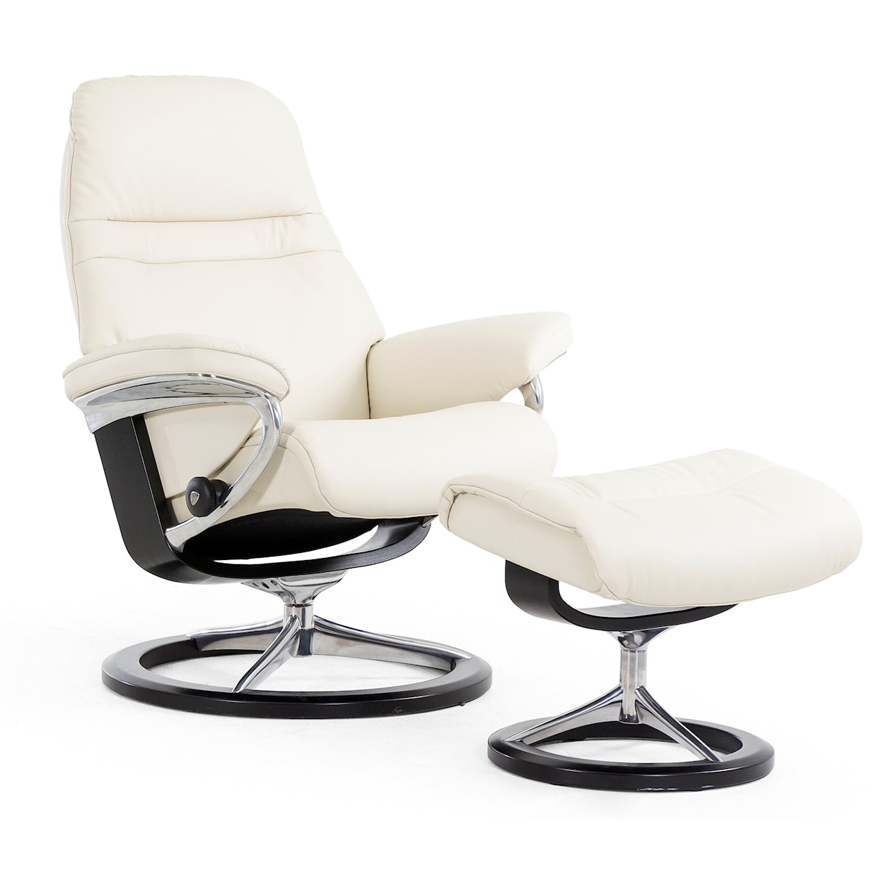 Stressless by Ekornes Sunrise Medium Reclining Chair and Ottoman