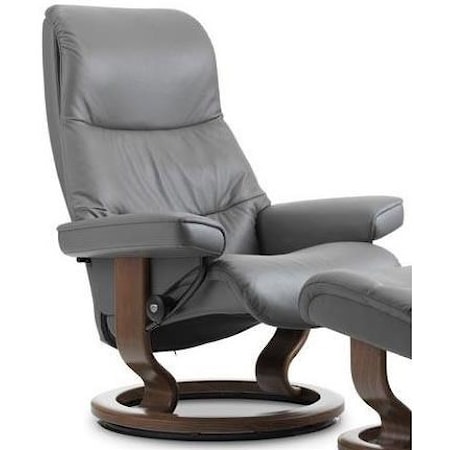 Small Reclining Chair with Classic Base