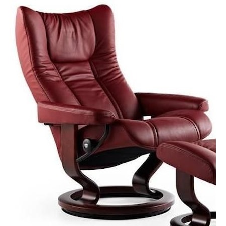 Small Reclining Chair with Classic Base