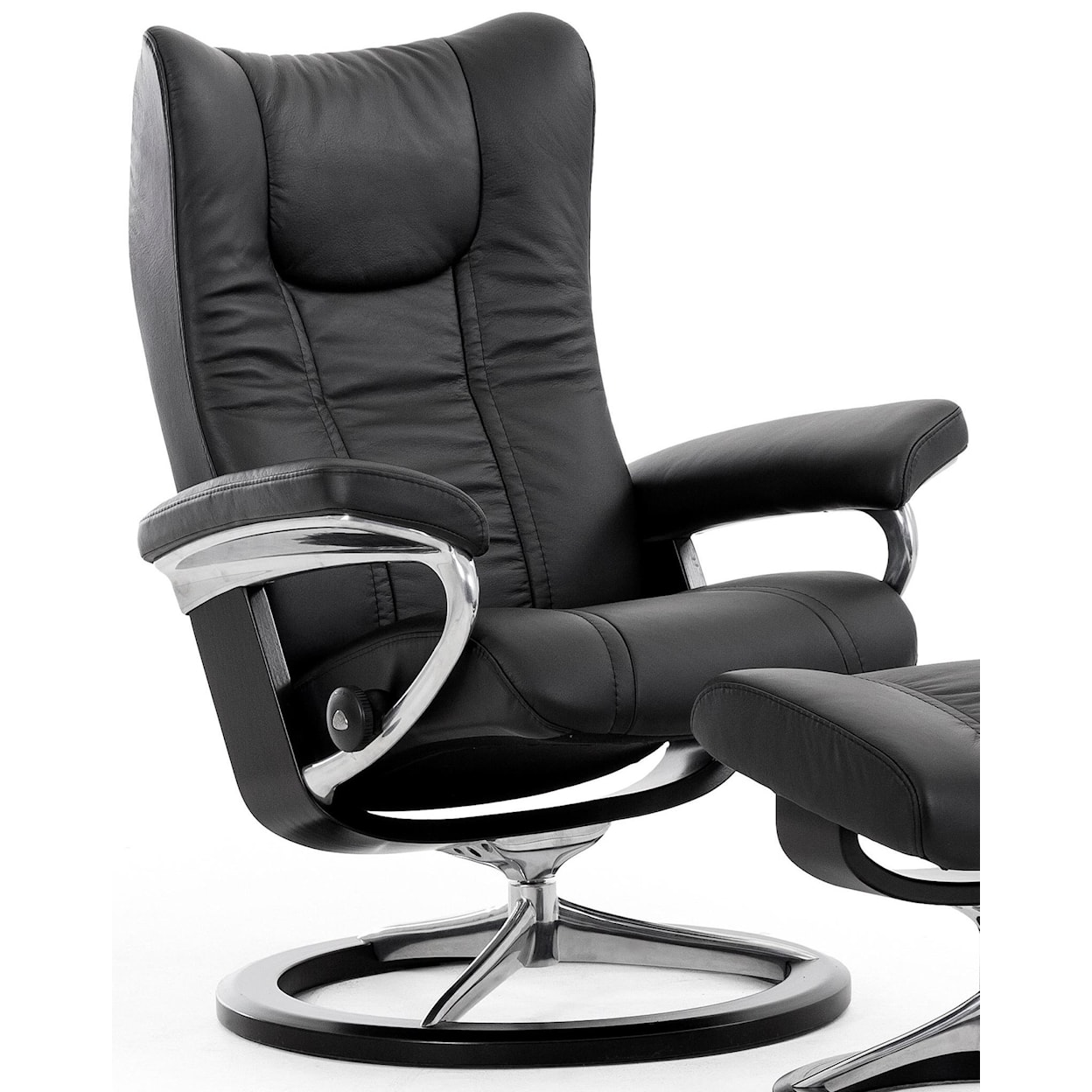 Stressless by Ekornes Wing Small Reclining Chair with Signature Base