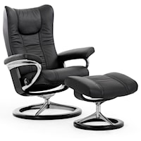 Small Reclining Chair and Ottoman with Signature Base