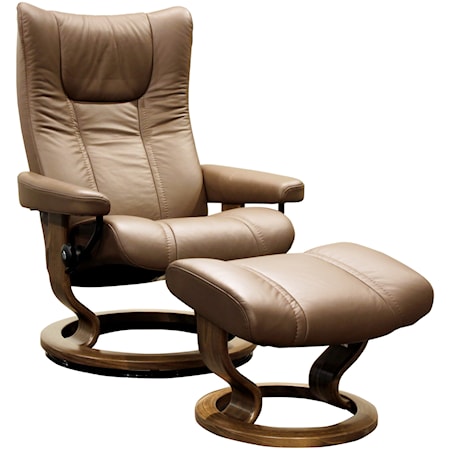 Stressless by Opal Signature Furniture Brothers Mattress & Ottoman Ekornes Chair & 1254310 Large - 09420 Recliner Opal Chair | 05 Gill | Reclining
