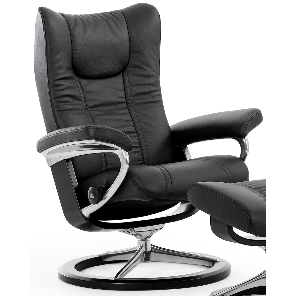 Stressless by Ekornes Wing Medium Reclining Chair with Signature Base