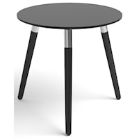 Style Side Table with Round Black Top