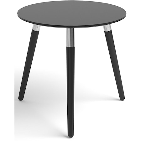 Style Side Table with Round Black Top