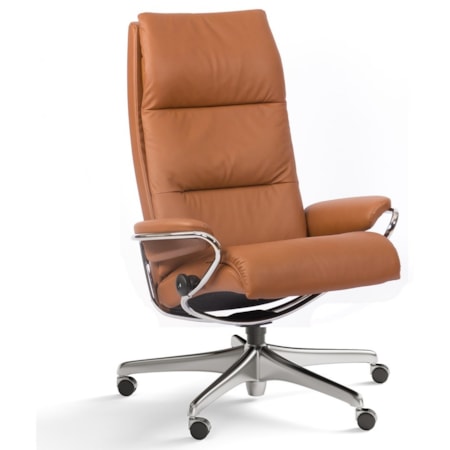 Contemporary High Back Office Chair with Star Base