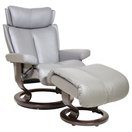 Medium Chair &amp; Ottoman with Classic Base