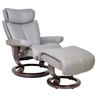 Small Reclining Chair & Ottoman with Classic Base