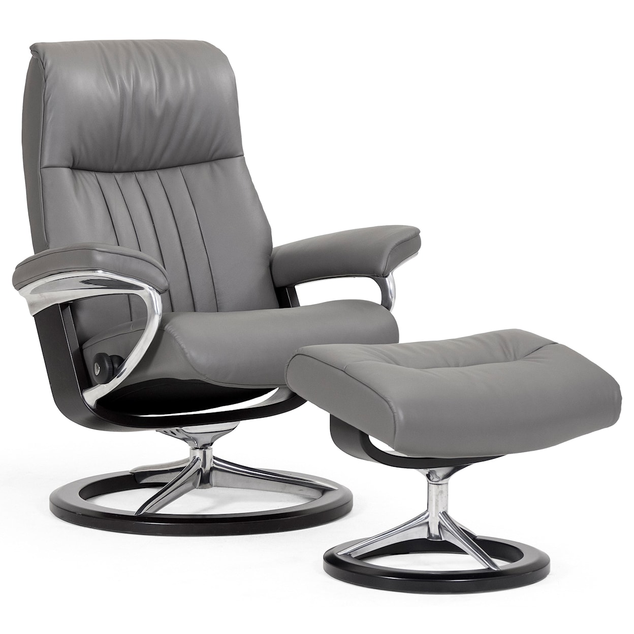 Stressless by Ekornes Stressless by Ekornes Large Chair & Ottoman with Signature Base