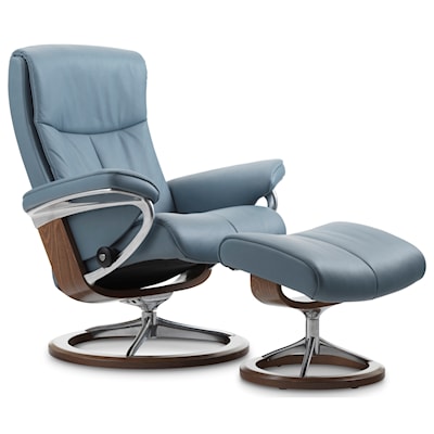 Stressless by Ekornes Peace Small Chair & Ottoman with Signature Base