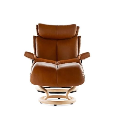 Medium Chair &amp; Ottoman with Classic Base