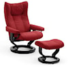 Stressless by Ekornes Wing Medium Chair & Ottoman with Classic Base