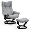 Stressless by Ekornes Wing Medium Chair & Ottoman with Classic Base