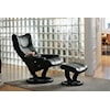 Stressless by Ekornes Wing Medium Chair & Ottoman with Classic Base