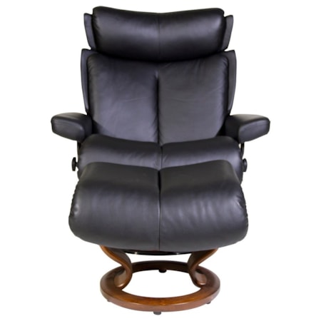 Large Chair &amp; Ottoman with Classic Base