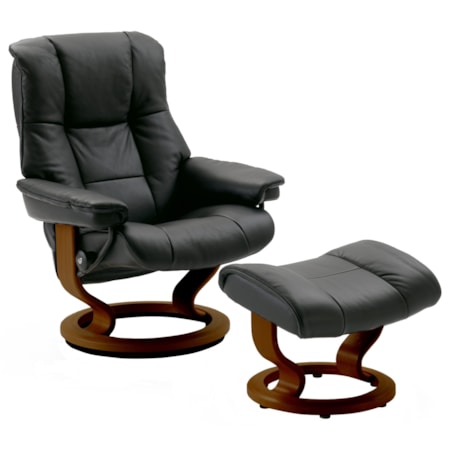 Medium Chair &amp; Ottoman with Classic Base