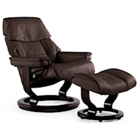 Large Classic Reclining Chair and Ottoman