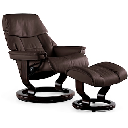 Large Classic Reclining Chair and Ottoman