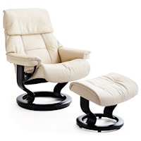Large Classic Reclining Chair and Ottoman