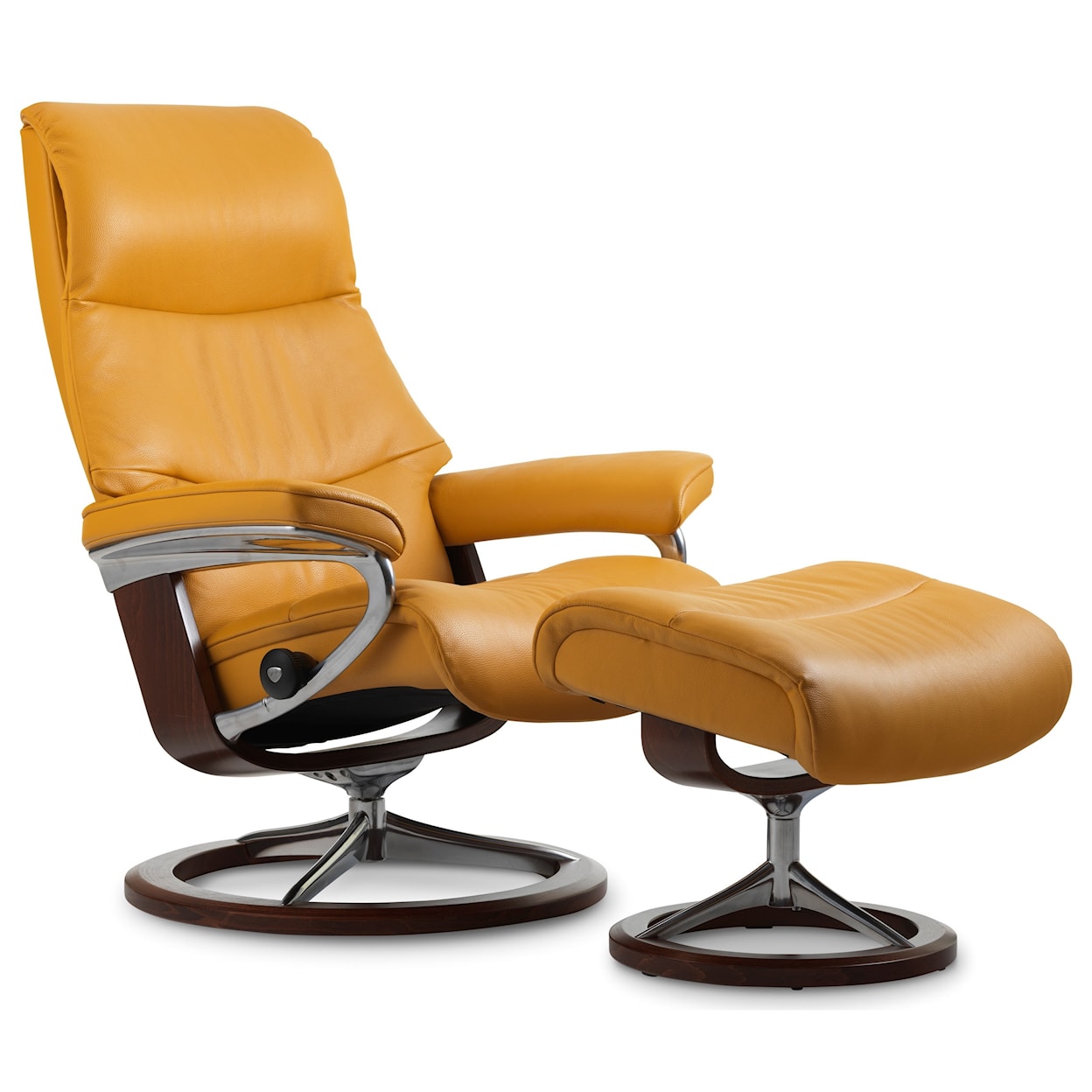Stressless by Ekornes View Large Chair & Ottoman with Signature Base