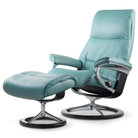 Small Chair & Ottoman with Signature Base