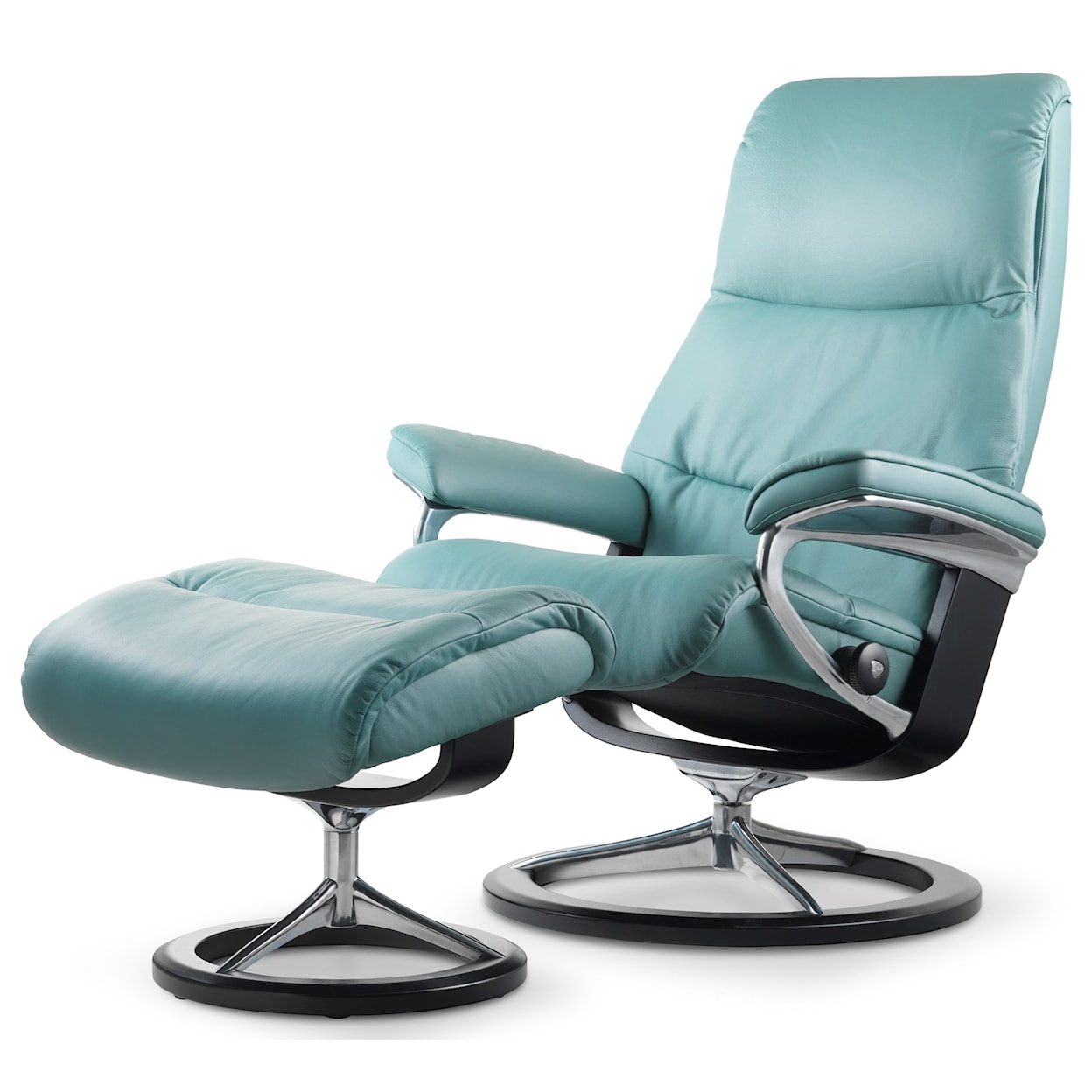 Stressless by Ekornes View Small Chair & Ottoman with Signature Base