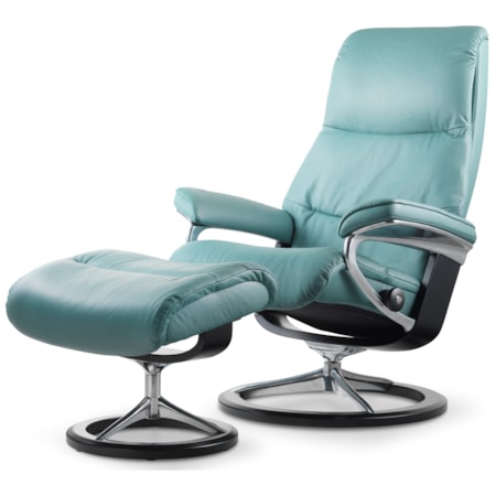 Small Chair & Ottoman with Signature Base