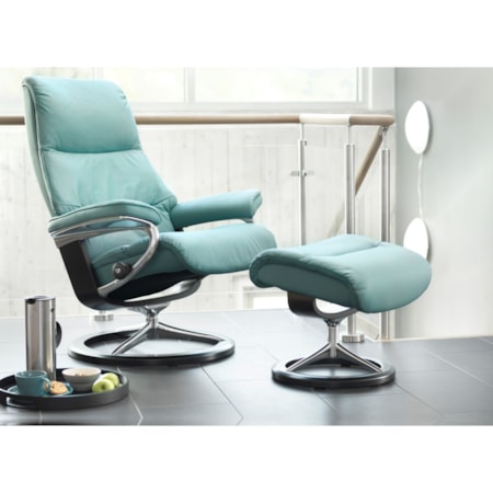 Medium Chair &amp; Ottoman with Signature Base