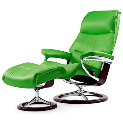 Stressless by Ekornes View Medium Chair & Ottoman with Signature Base