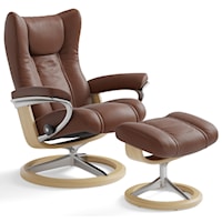 Medium Reclining Chair & Ottoman with Signature Base