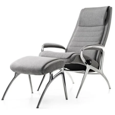 John Reclining Chair & Ottoman with Aluminum Base