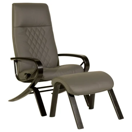 Michael Reclining Chair & Ottoman with Aluminum Base