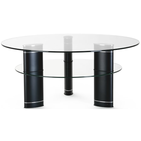 Round Cocktail Table w/ Glass Top