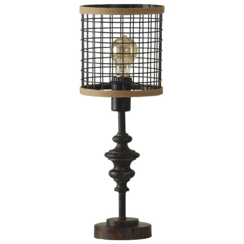 Metal Mini Lamp with Cage Shade