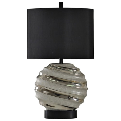 Smooth Silver Ceramic Table Lamp